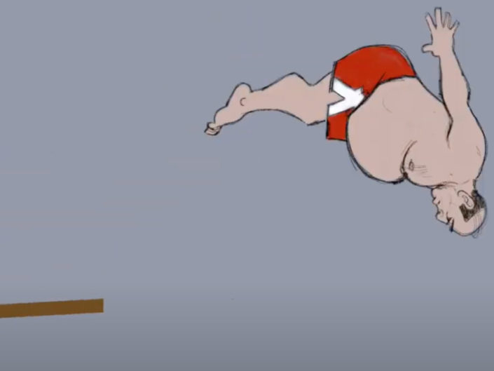 FAT GUY on a DIVING BOARD / Webster University / ANIMATION 1010 / Spring 2022